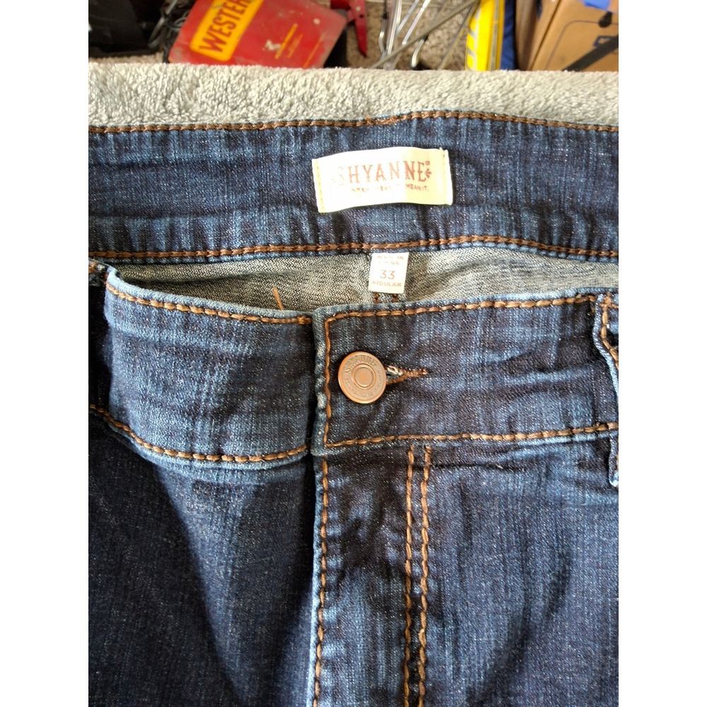 Shyanne Womens Bootcut Jeans Dark Wash Contrast Stitch Size 33 x 34L - Picture 4 of 12